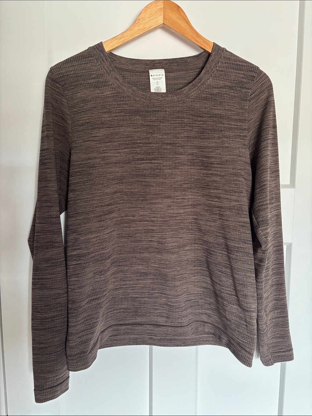 Athleta Heathered Taupe Crewneck Sweater